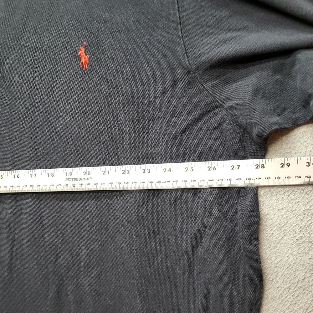 Polo Ralph Lauren Men Polo 3XB BIG Black Embroidered Button Logo Short Sleeve